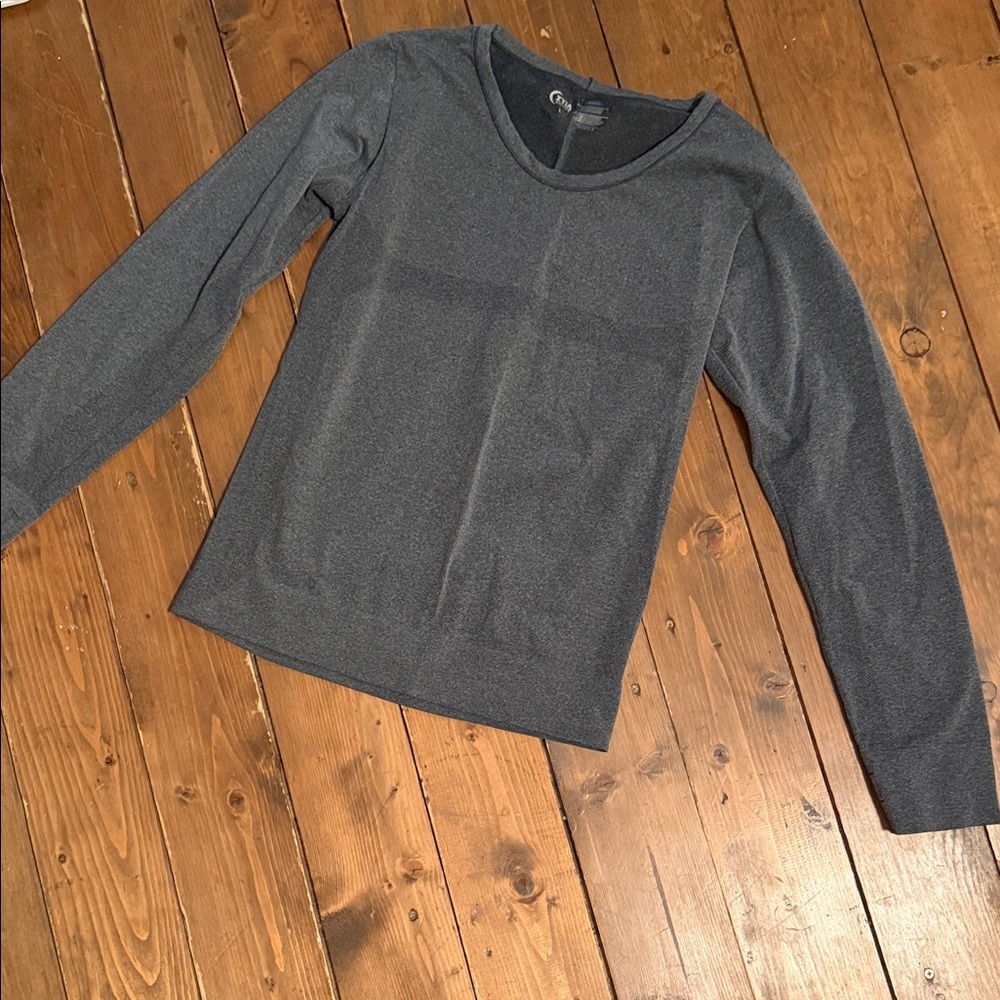 ZYIA Active Heather Charcoal Crewneck Top